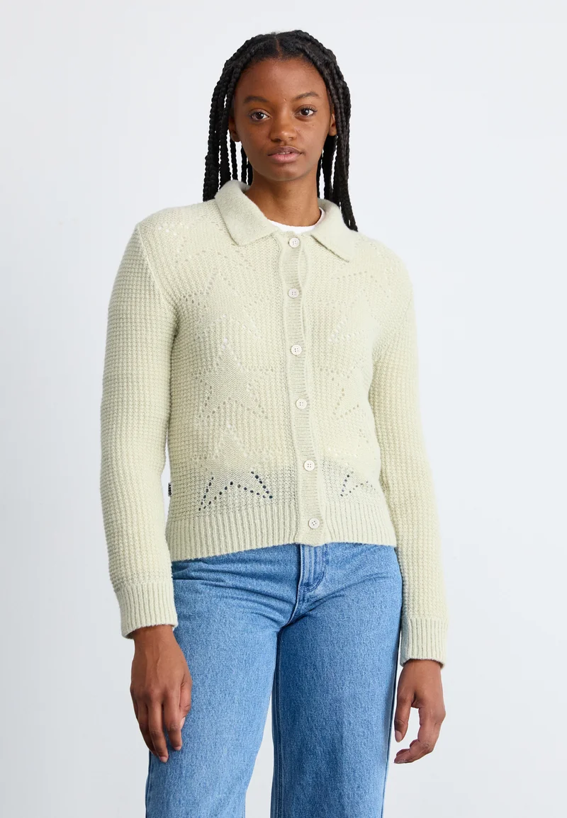 New York Obey Clothing FORTUNE CARDIGAN - Cardigan sage Streetwear Sale Streetwear Clothing Socks Cardigans
