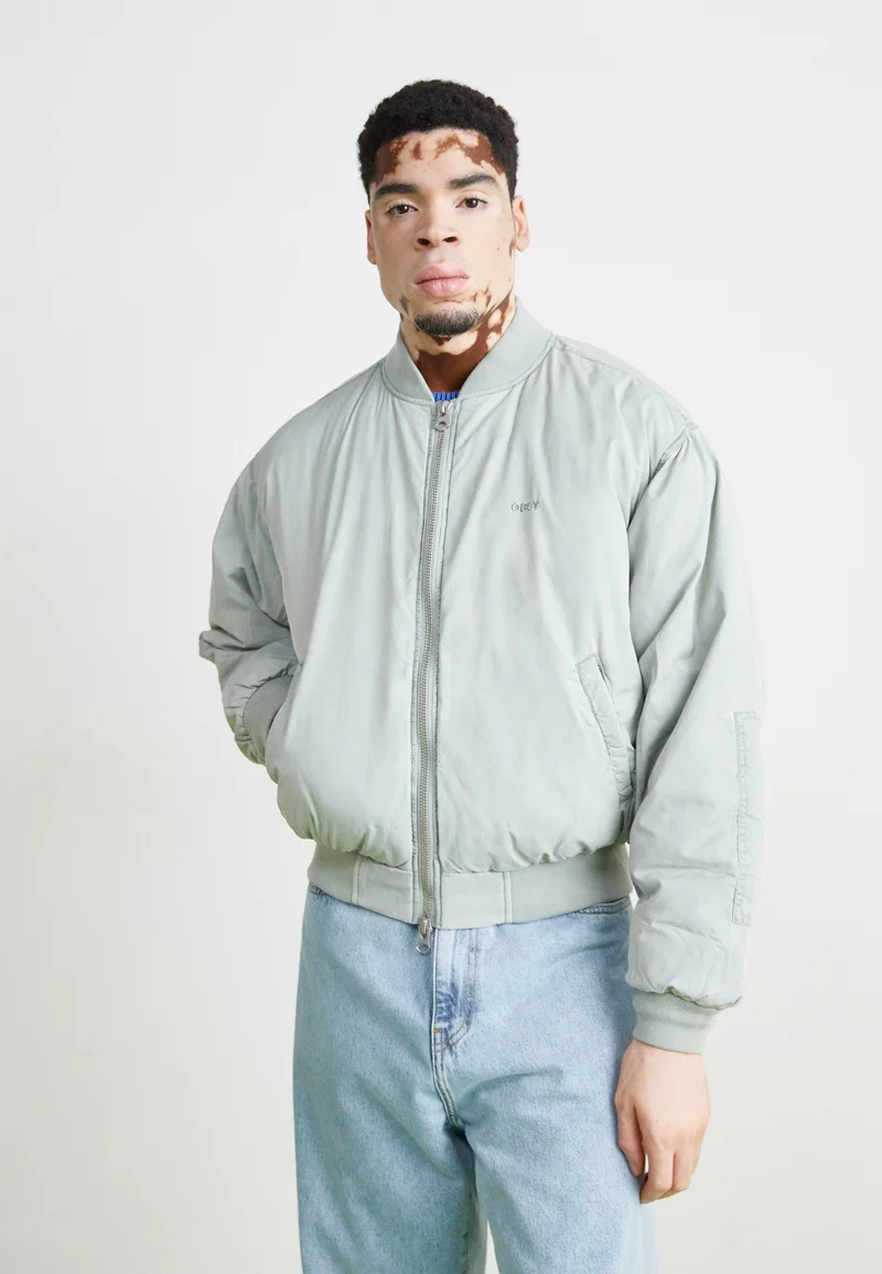New York Obey Clothing FLIGHT - Bomber Jacket grey Streetwear Sale Streetwear Clothing Swimwear Bomber Jackets