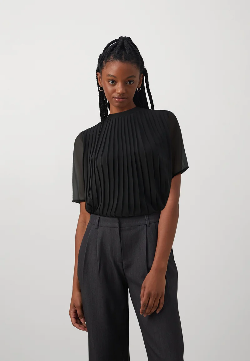 Clearance Prices Object OBJMILA 2/4 PLISSE DIV - Blouse black Clothing Shirts & Blouses Blouses