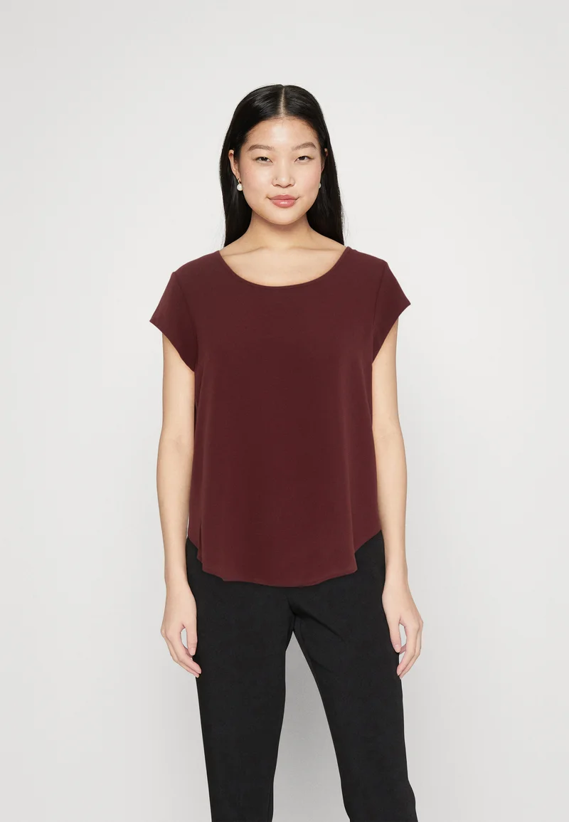 reputable site ONLY ONLVIC SOLID NOOS - Basic T-shirt chocolate truffle Clothing Shirts & Blouses Blouses