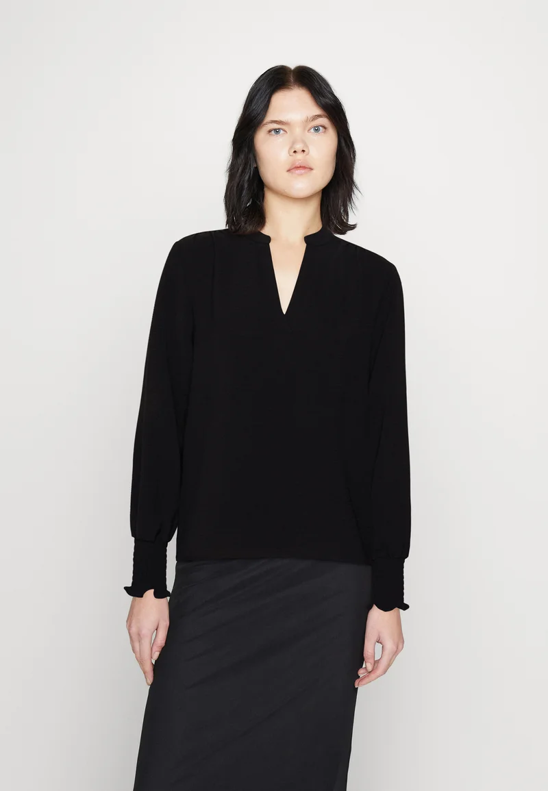 finest selection ONLY ONLMETTE V NECK SMOCK - Blouse black Clothing Shirts & Blouses Blouses