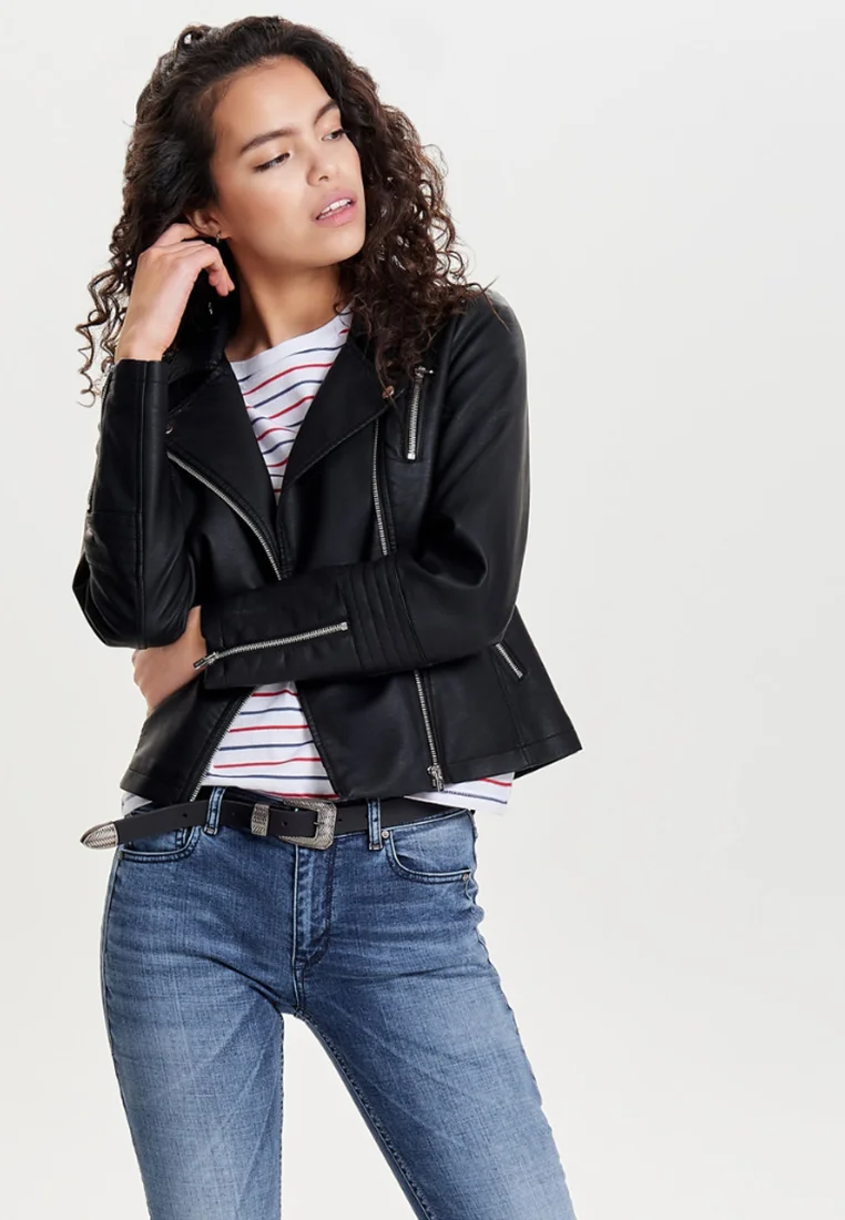 USA Discount Online Sale ONLY ONLGEMMA BIKER  - Faux leather jacket black Clothing Jackets & Blazers Bomber Jackets