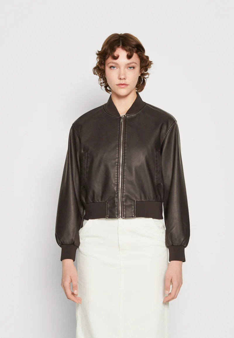 100% quality guarantee ONLY ONLJANE WASHED JACKET - Faux leather jacket chocolate brown Clothing Jackets & Blazers Bomber Jackets