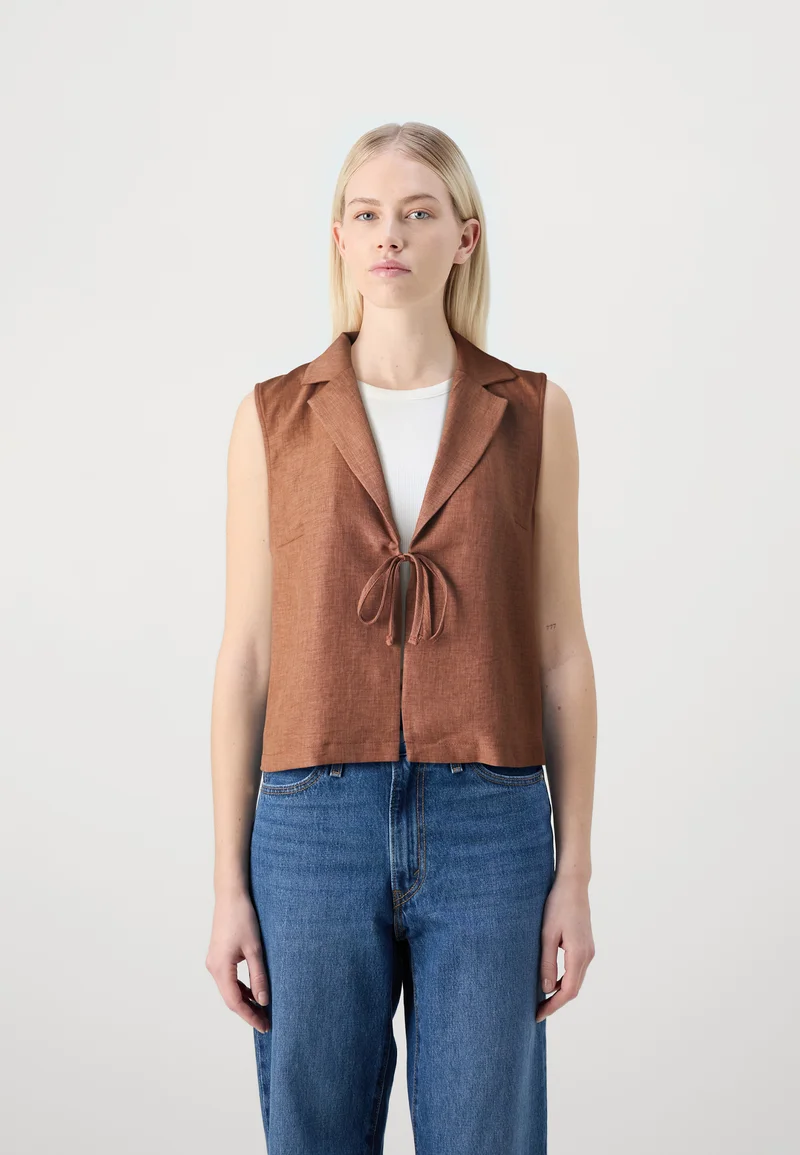 utterly stylish ONLY ONLAMAHLE STRING VEST - Waistcoat argan oil Clothing Jackets & Blazers Bomber Jackets