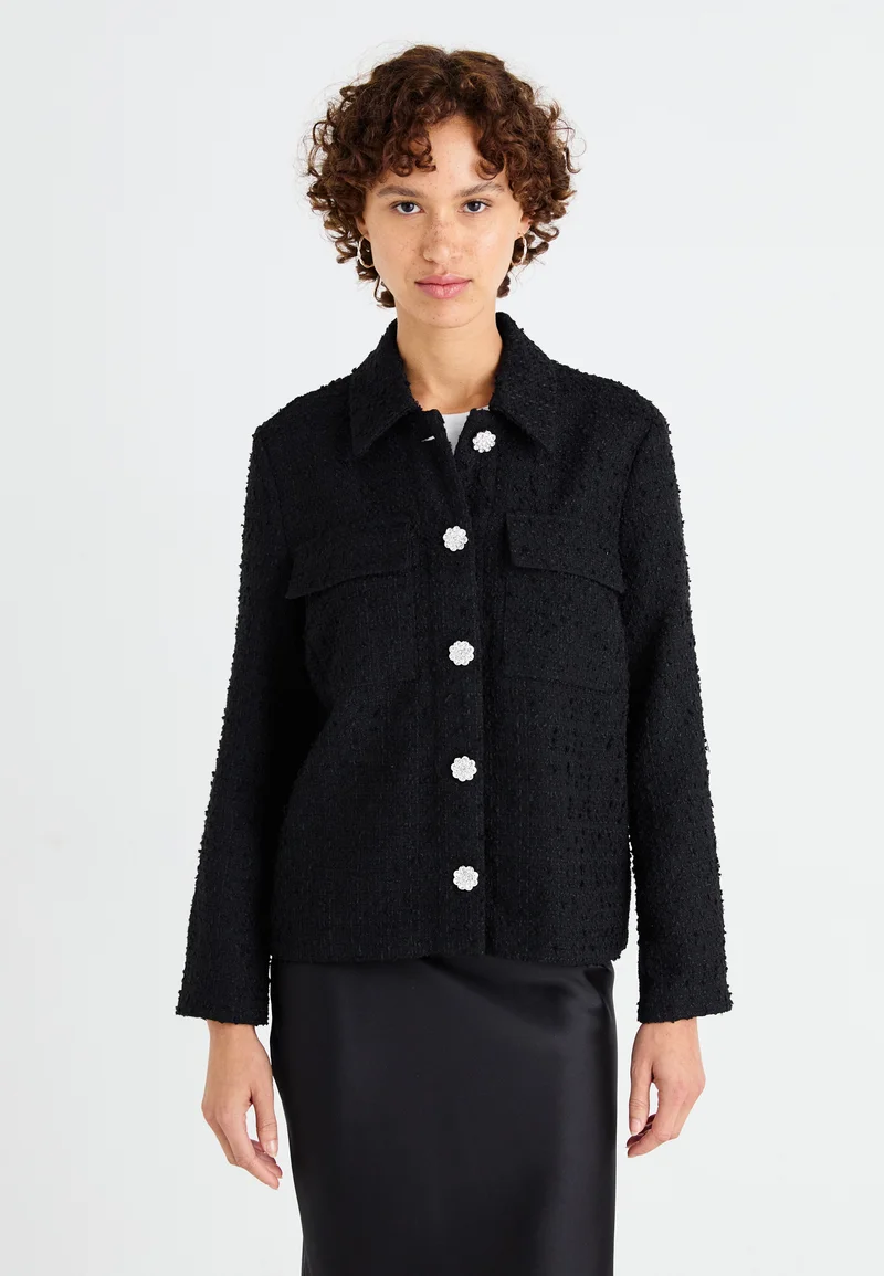 100% top quality ONLY ONLSABRINA BOUCLE SHACKET - Summer jacket black Clothing Jackets & Blazers Bomber Jackets