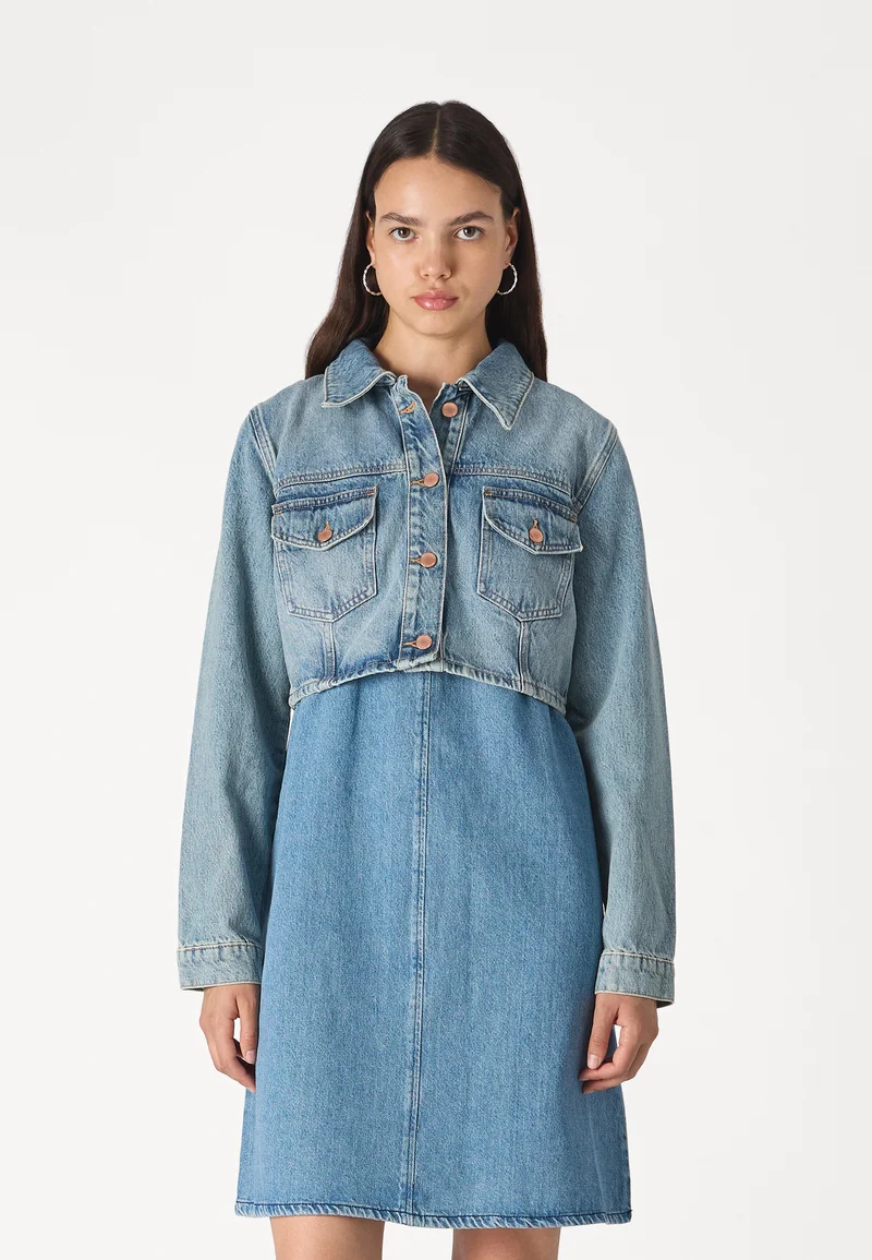 100% High Quality ONLY ONLBARBEL CROPED JACKET - Denim jacket light blue denim  Clothing Jackets & Blazers Bomber Jackets