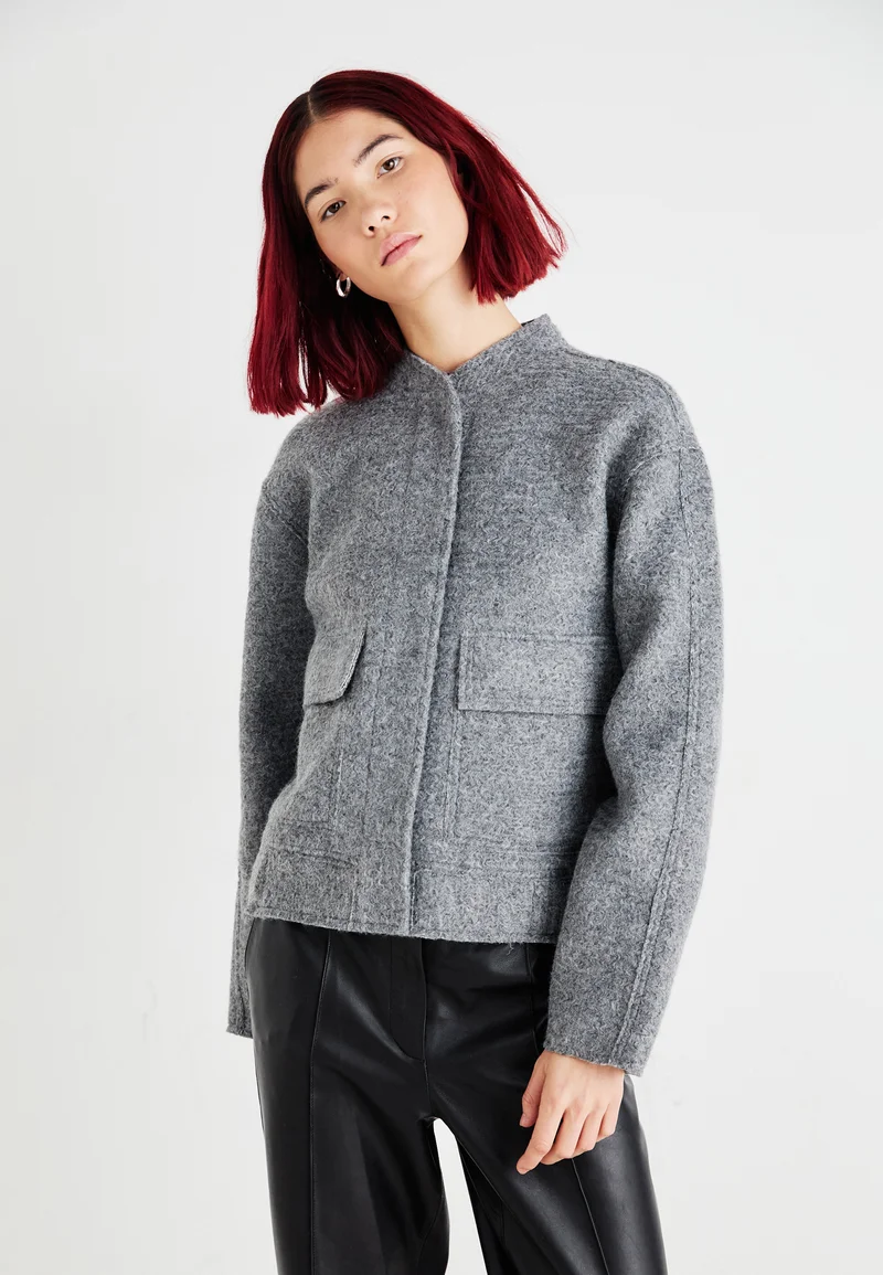 UK Factory Outlet ONLY ONLSANNE  - Summer jacket medium grey Clothing Jackets & Blazers Bomber Jackets