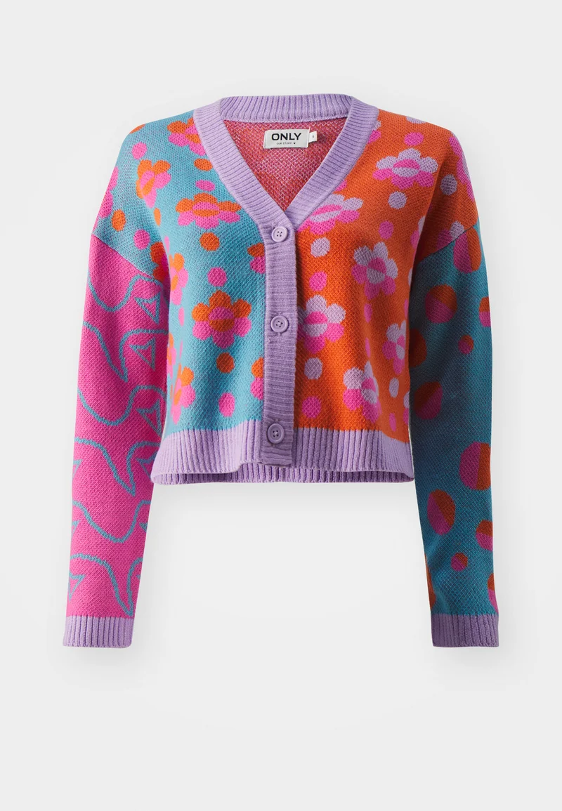 fantastic ONLY ONLJAYDI MIX V NECK  - Cardigan lavendula/koi/aquarius/strawberry moon Clothing Knitwear & Cardigans Cardigans
