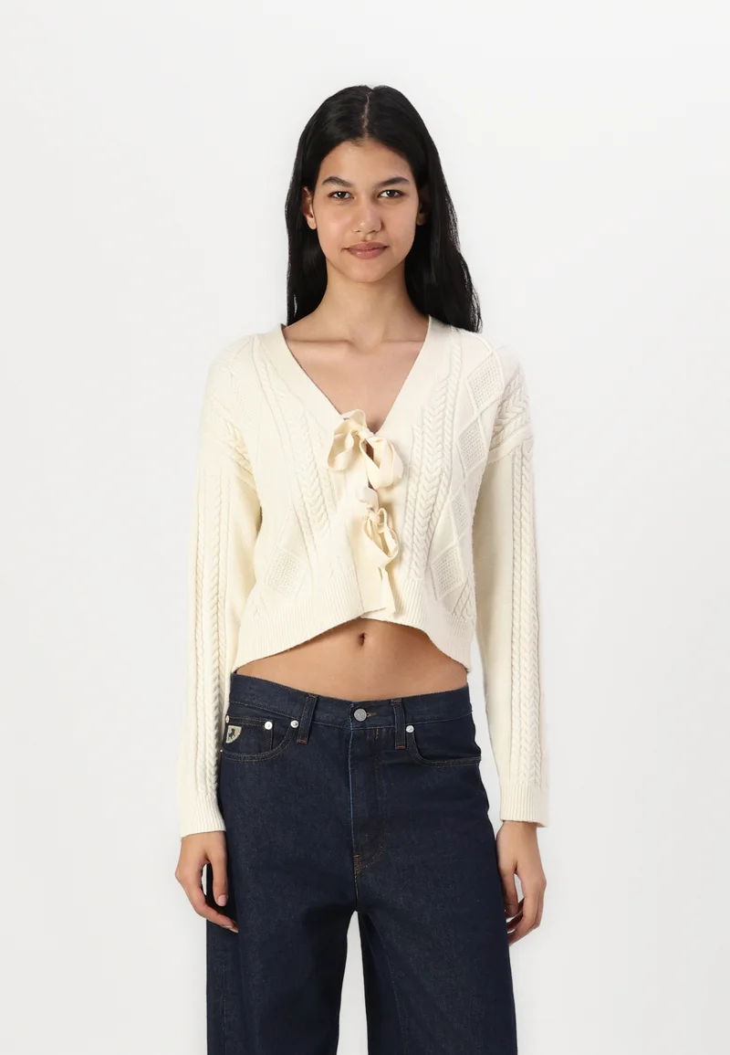 Fast Delivery ONLY ONLFIA STRING CARDIGAN - Cardigan whitecap gray Clothing Knitwear & Cardigans Cardigans