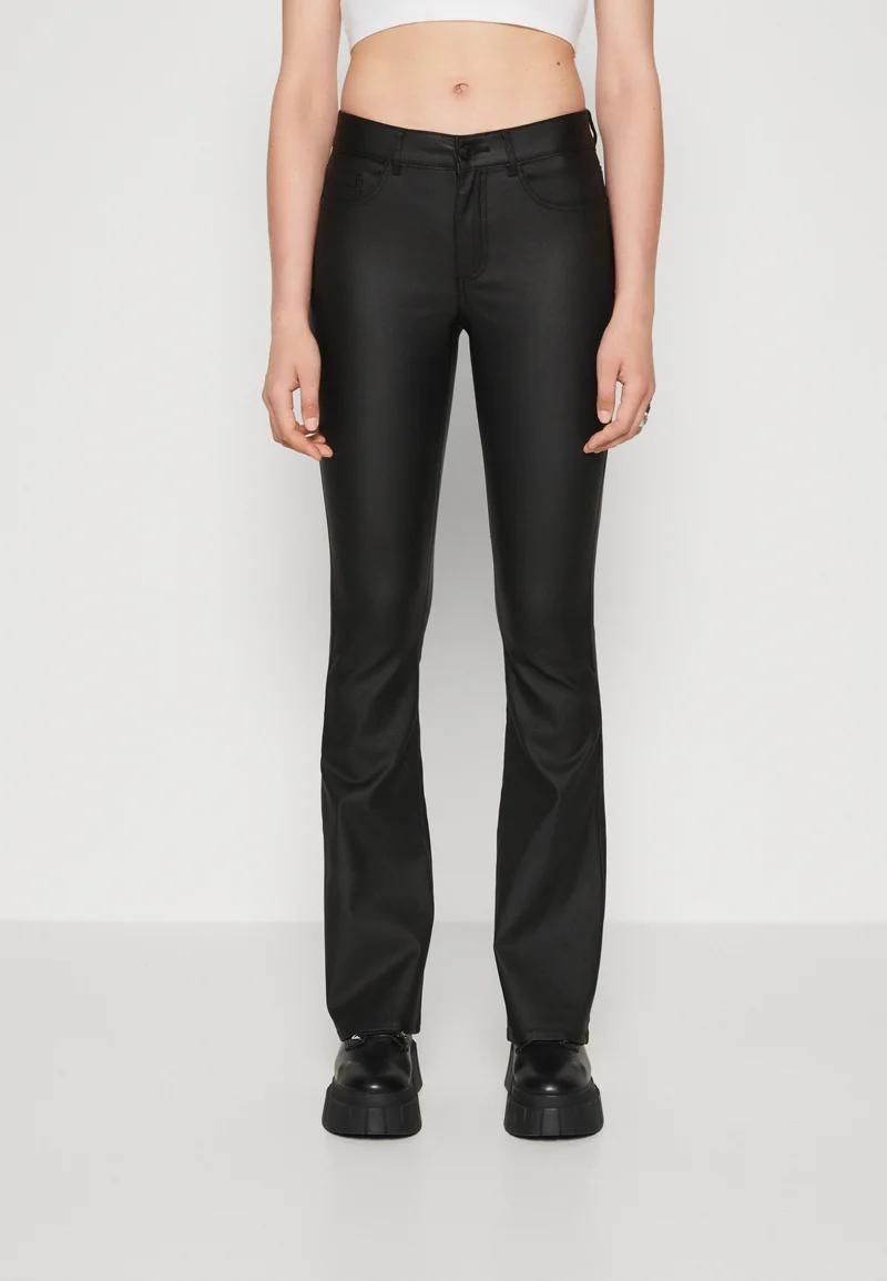 Online ONLY ONLBLUSH MID WAIST COATED - Flared Jeans black Clothing Bootcut & Flared