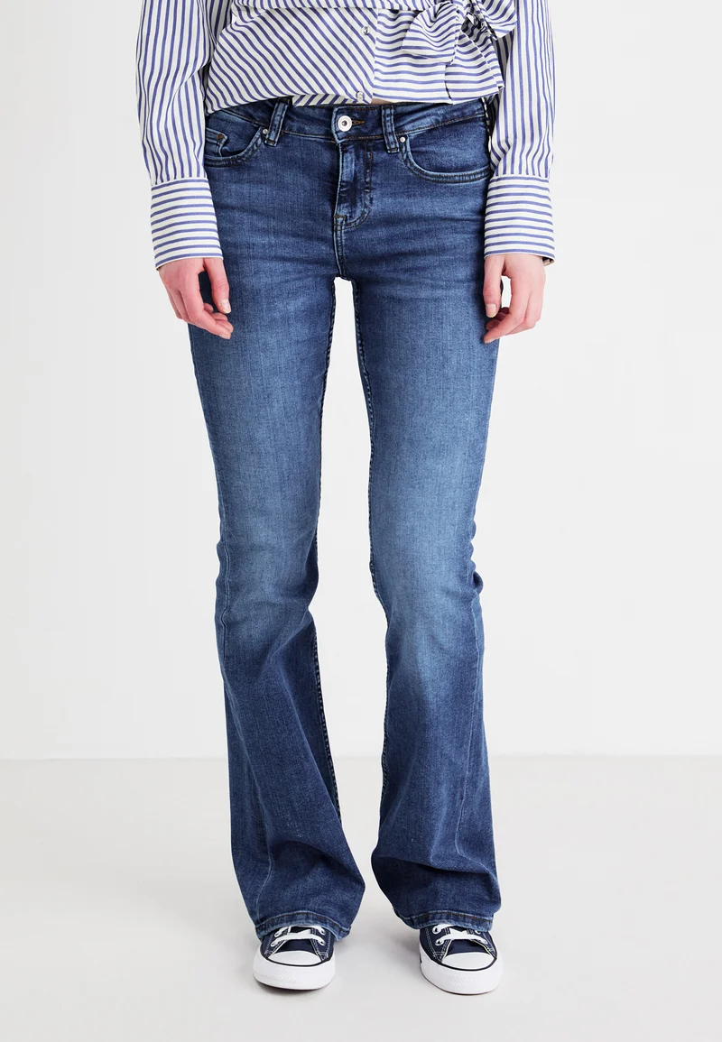 stylish ONLY ONLRUSH MID WAIST - Flared Jeans dark blue denim Clothing Bootcut & Flared