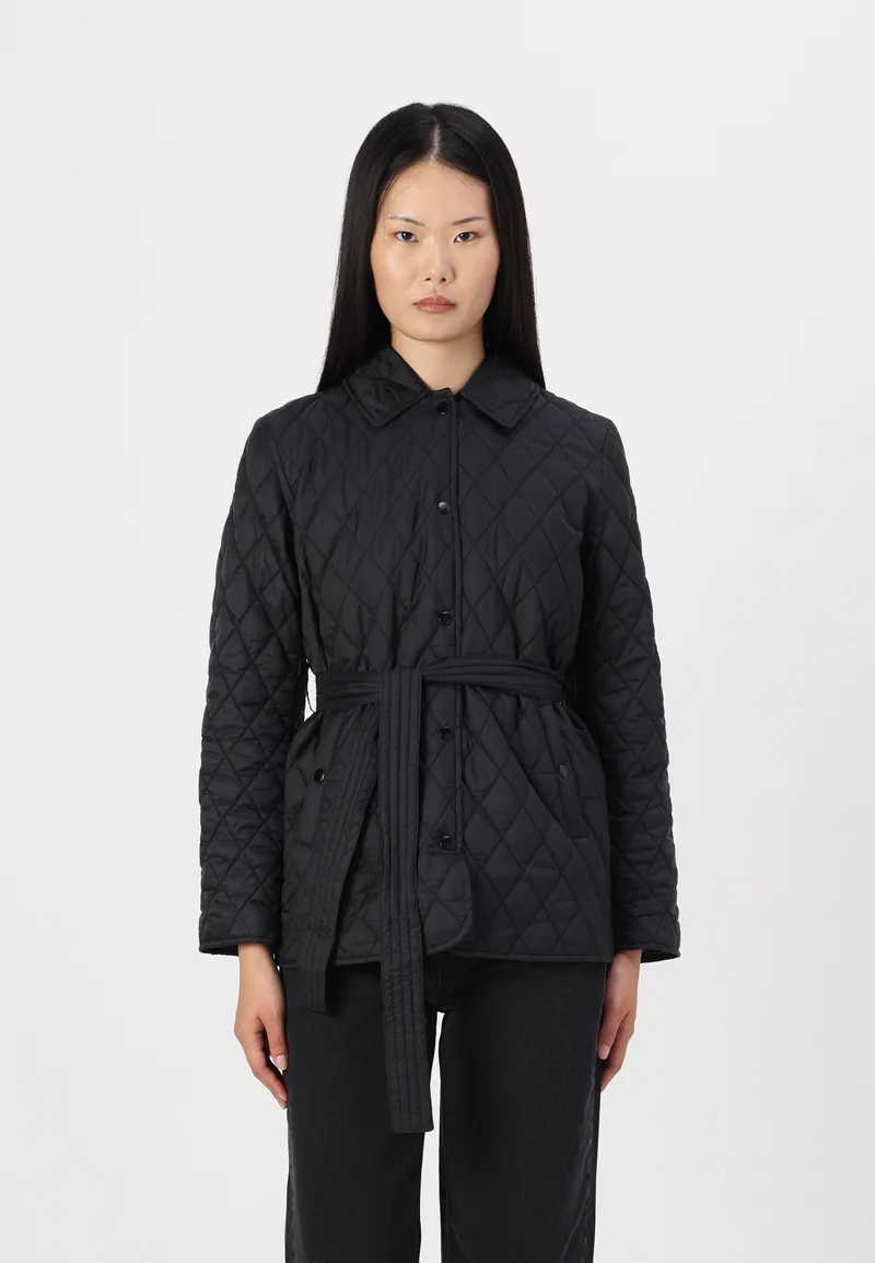 beautiful in colors ONLY ONLTANYA QUILTED BELT JACKET - Light jacket black Clothing Jackets & Blazers Bomber Jackets