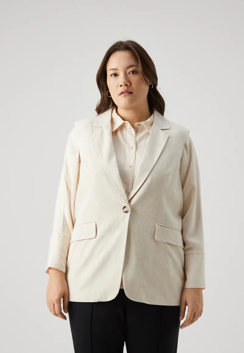 accessories ONLY Carmakoma CARAGNES VEST - Waistcoat moonbeam melange Clothing Jackets & Blazers Bomber Jackets