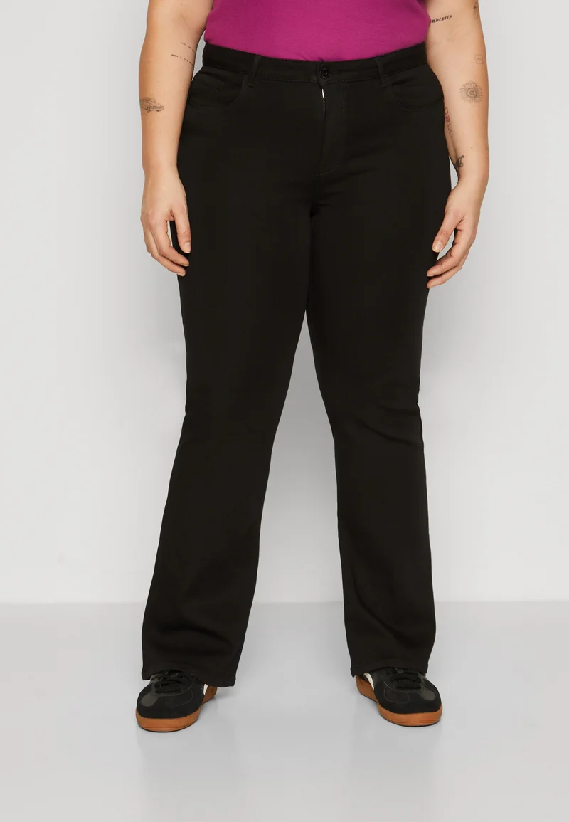 Outlet Factory Online Store ONLY Carmakoma CARHELLA RETRO - Flared Jeans black Clothing Bootcut & Flared