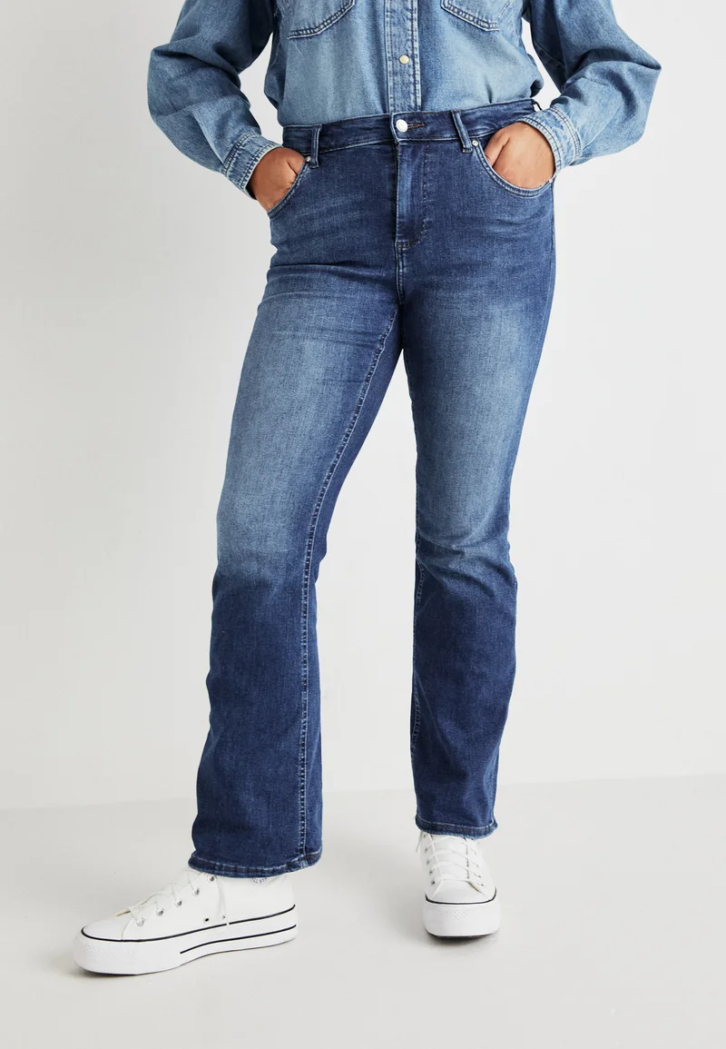 Exclusive Deals ONLY Carmakoma CARWILLY  - Flared Jeans dark blue denim Clothing Bootcut & Flared