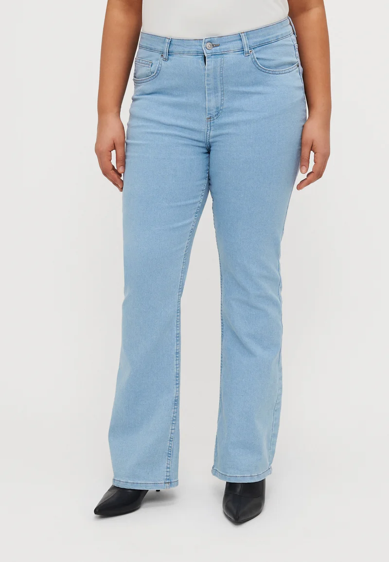 largest collection ONLY Carmakoma CARHUSH MID WAIST  - Flared Jeans light blue denim Clothing Bootcut & Flared