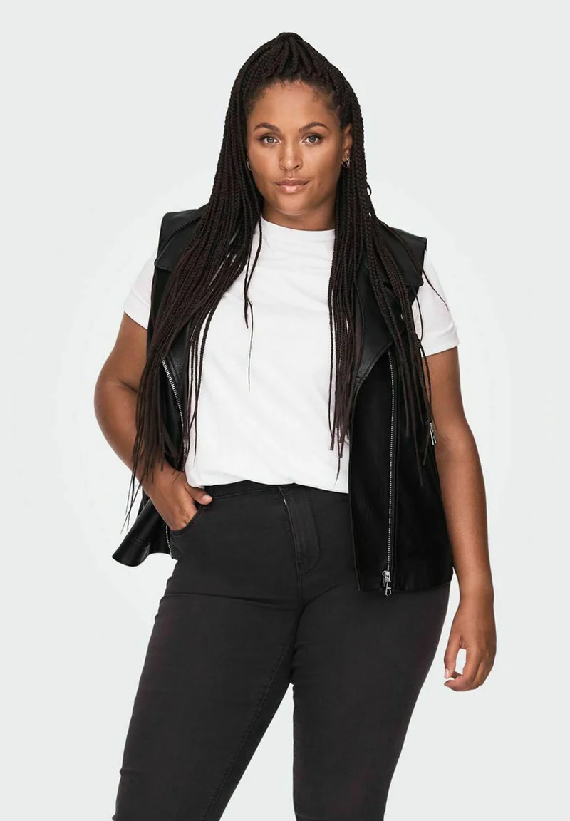 vast selection ONLY Carmakoma CARVERA WAISTCOAT - Waistcoat black Clothing Jackets & Blazers Bomber Jackets