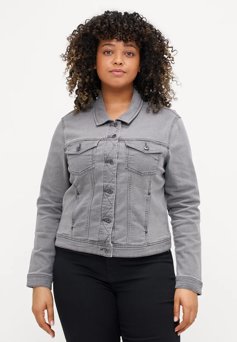 Cheap Sale ONLY Carmakoma CARWESPA JACKET - Denim jacket medium grey denim Clothing Jackets & Blazers Bomber Jackets
