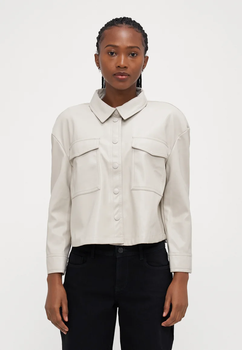 Available to buy online ONLY Petite ONLMARINA JACKET  - Faux leather jacket silver lining Clothing Jackets & Blazers Bomber Jackets
