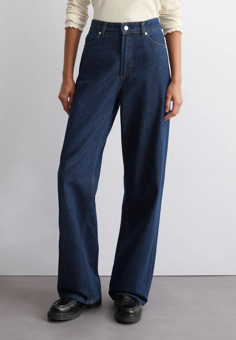 Best Prices Marc O'Polo DENIM HIGH WAIST WIDE LEG - Flared Jeans dark blue multi Clothing Bootcut & Flared