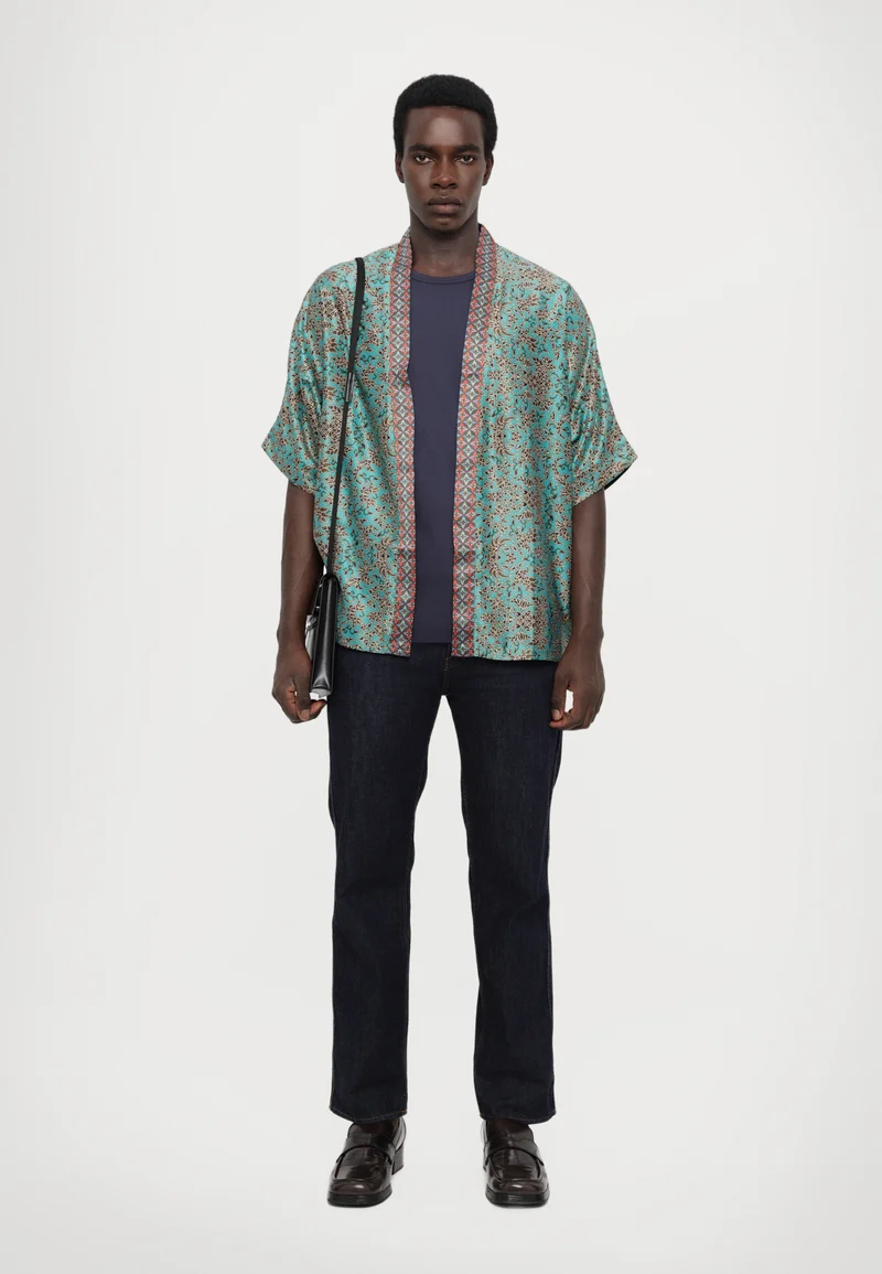 vast selection Origin Of Hearts NASAU KIMONO UNISEX - Summer jacket turquoise blue Clothing Jackets & Blazers Bomber Jackets