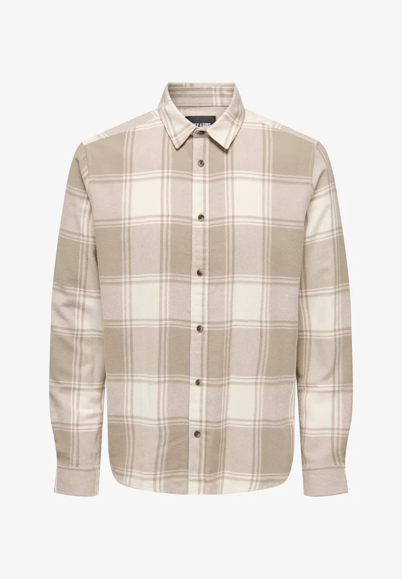 Official supplier Only & Sons ONSGUDMUND CHECKED - Shirt beige Clothing Sale Shirts Business Shirts