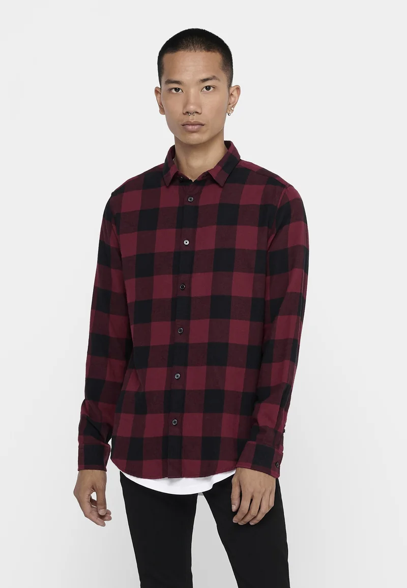 Buy Online Only & Sons ONSGUDMUND CHECKED - Shirt cabernet Clothing Sale Shirts Business Shirts