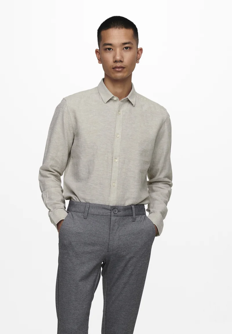 incredible prices Only & Sons ONSCAIDEN LIFE SOLID SHIRT - Shirt beige Clothing Shirts Casual Shirts