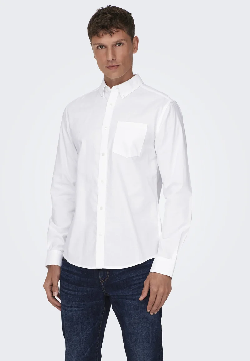 quality and quantity assured Only & Sons ONSNEIL LIFE OXFORD - Shirt white Clothing Shirts Casual Shirts