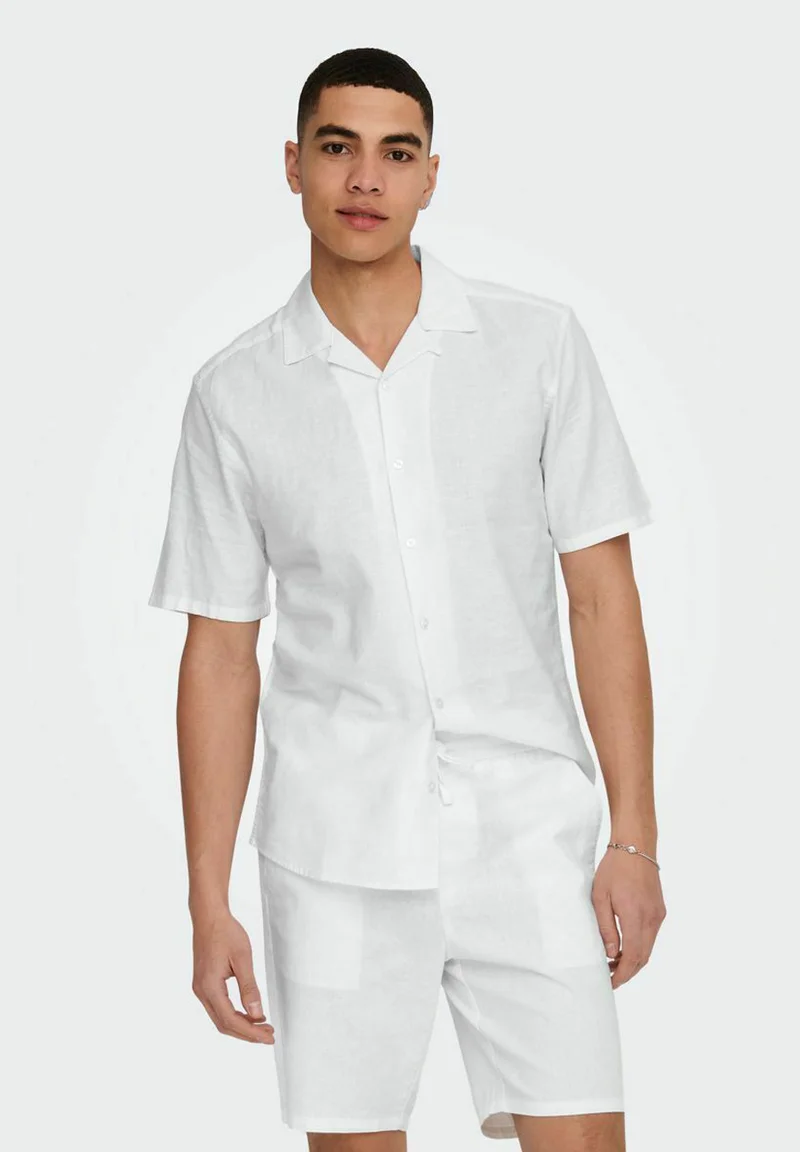 collection Only & Sons ONSCAIDEN LIFE SOLID RESORT - Shirt white Clothing Shirts Casual Shirts