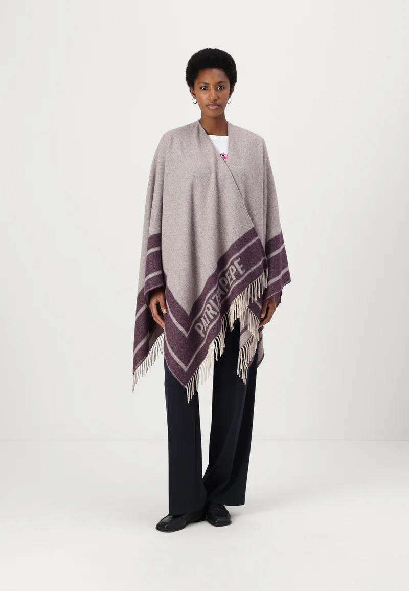 outlet store sale Patrizia Pepe PONCHO - Cape purple/beige Clothing Jackets & Blazers Capes