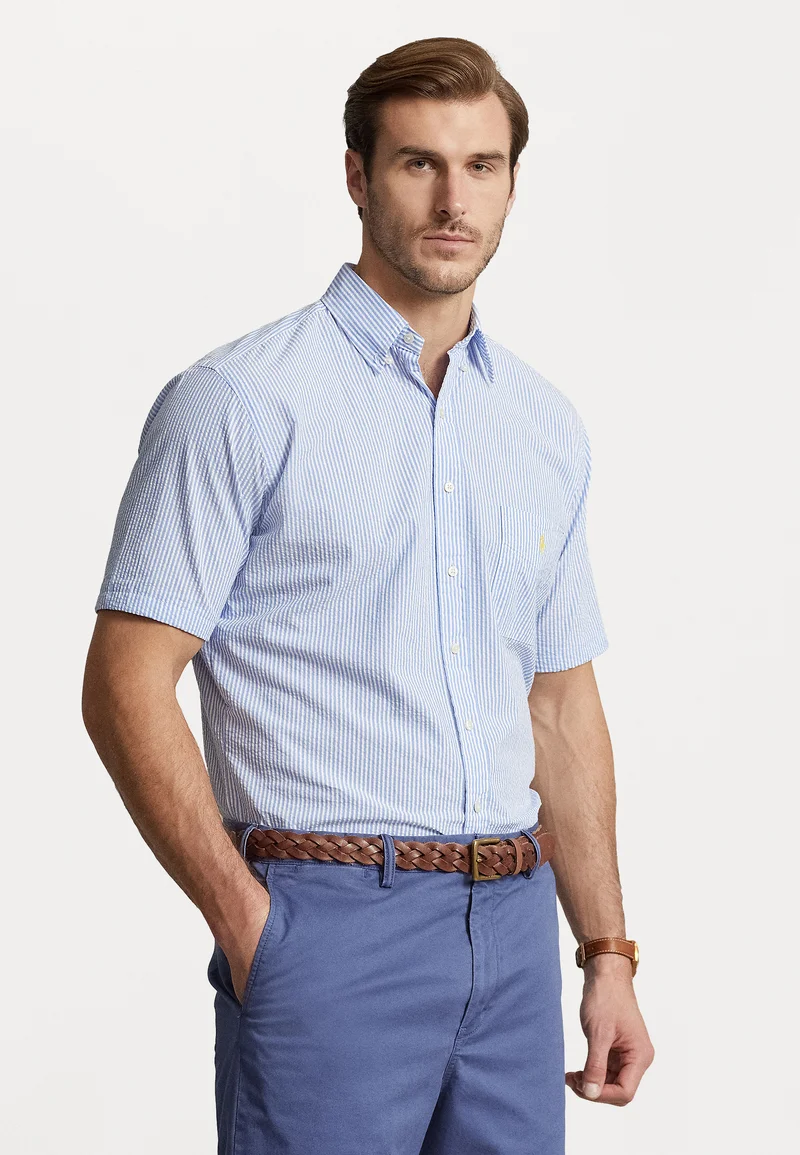 Buy Online Polo Ralph Lauren Big & Tall SHORT SLEEVE SPORT SHIRT - Shirt blue/white Clothing Shirts Casual Shirts