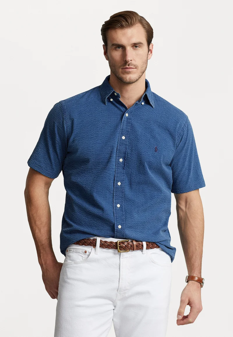 classic fashion trend Polo Ralph Lauren Big & Tall SEERSUCKER SHIRT - Shirt dark indigo Clothing Shirts Casual Shirts