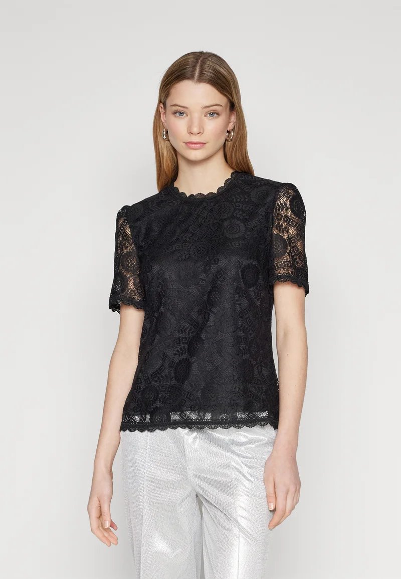 worldwide shipping Pieces PCOLLINE - Print T-shirt black Clothing Shirts & Blouses Blouses