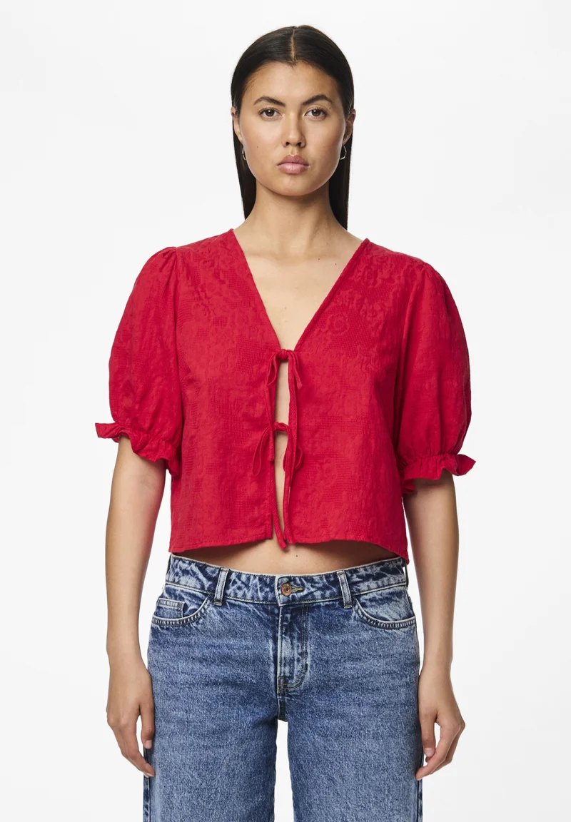 stylish Pieces PCRILEY TIE - Blouse poppy red Clothing Shirts & Blouses Blouses