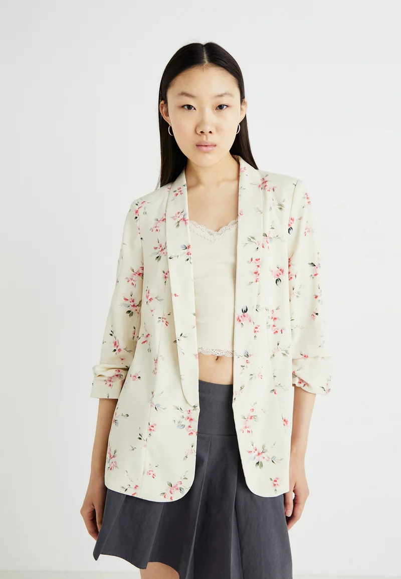 online leading retailer Pieces PCBOSELLA 3/4 PRINTED  - Blazer whitecap gray Clothing Jackets & Blazers Blazers