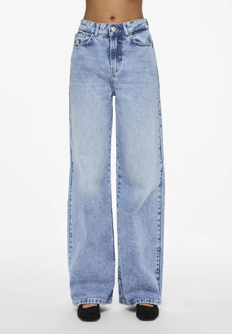 Fantastic savings Pieces PCSELMA WIDE - Flared Jeans light blue denim Clothing Bootcut & Flared