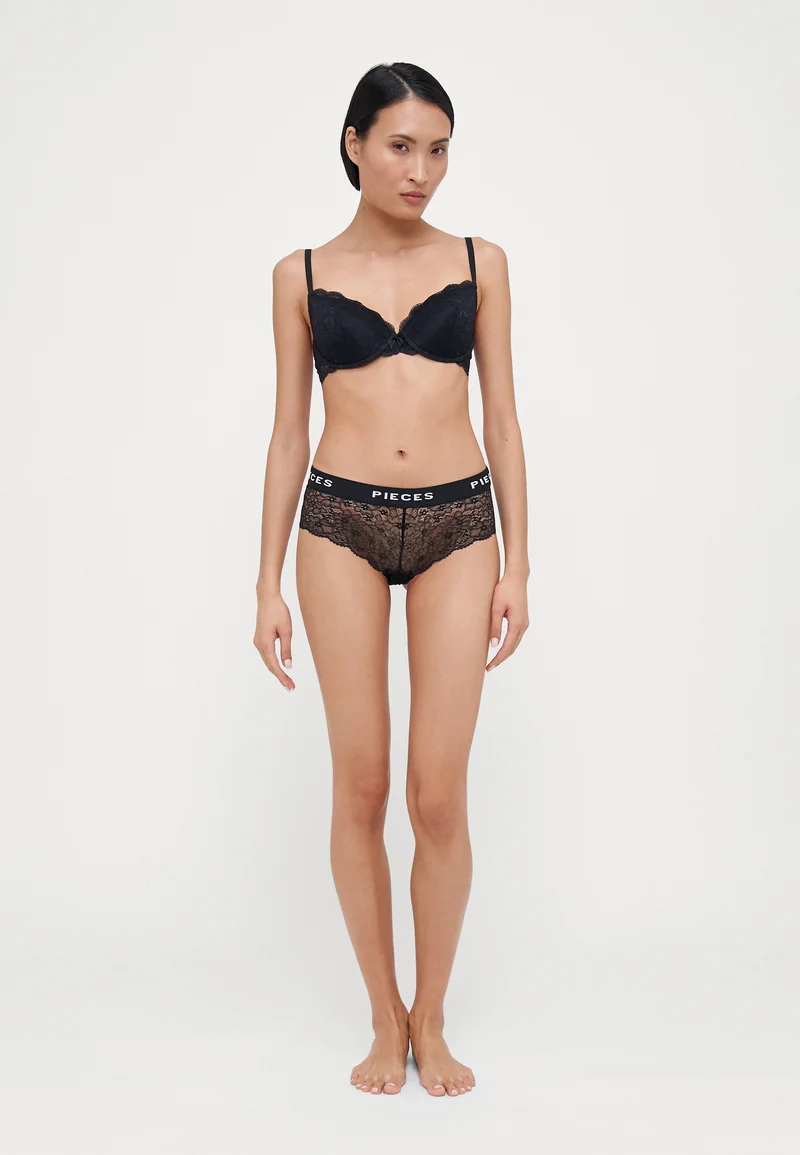 Lowest Price Online Pieces PCLOGO HIPSTER 4 PACK - Briefs black  Clothing Underwear Shapewear