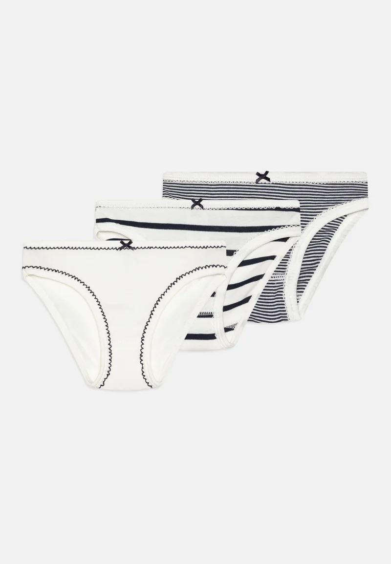 Factory Outlet Petit Bateau JUNIOR CULOTTES PERMANENT 3 PACK - Briefs White/navy Clothing Underwear & Nightwear Underwear Bras & bustiers