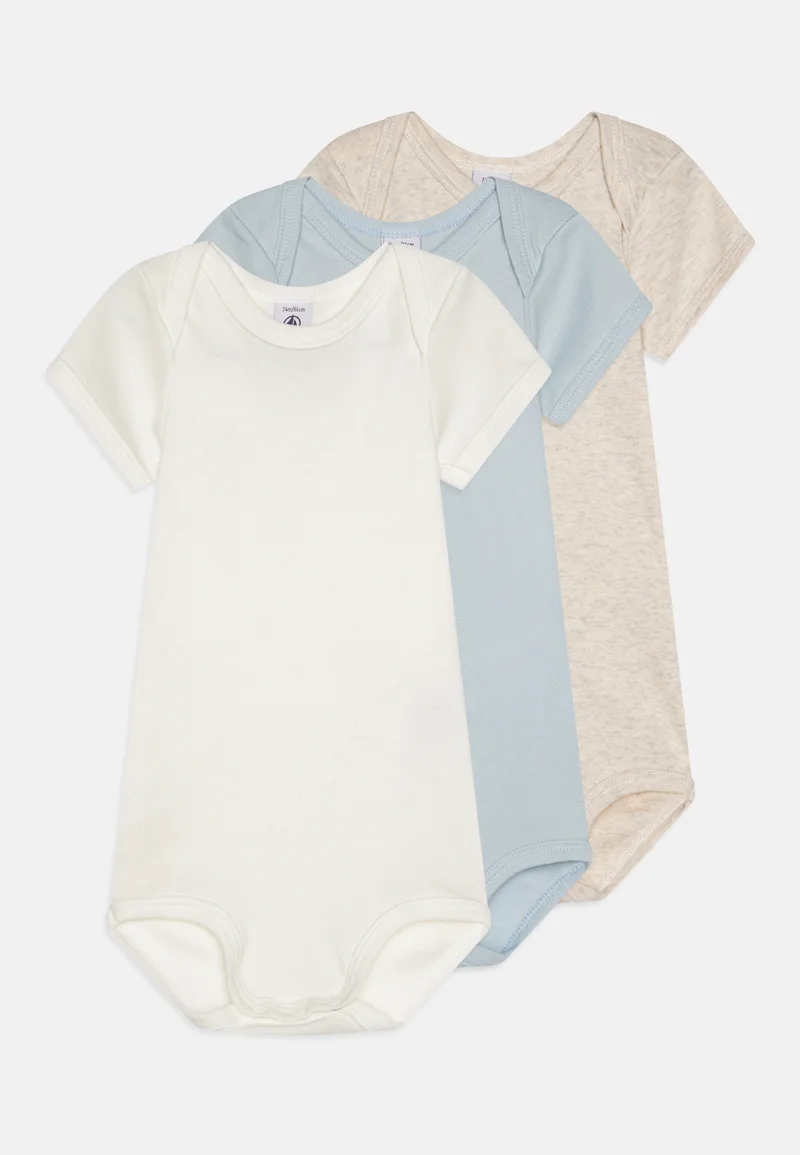 complete in specifications Petit Bateau BÉBÉ UNISEX 3 PACK - Body marshmallow Clothing Underwear & Nightwear Bodies