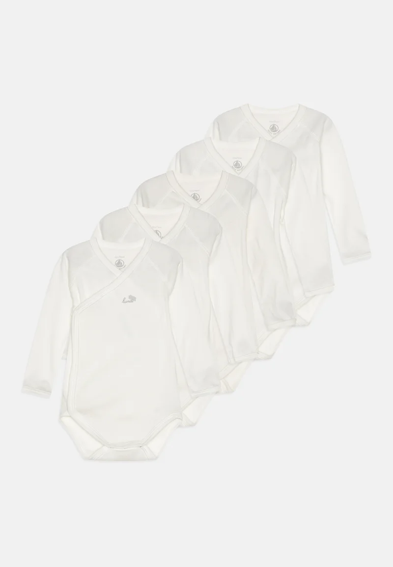 great deals Petit Bateau NEWBORN BÉBÉ LOT FRENCH WEEKDAYS UNISEX 5 PACK - Body marshmallow Clothing Underwear & Nightwear Bodies