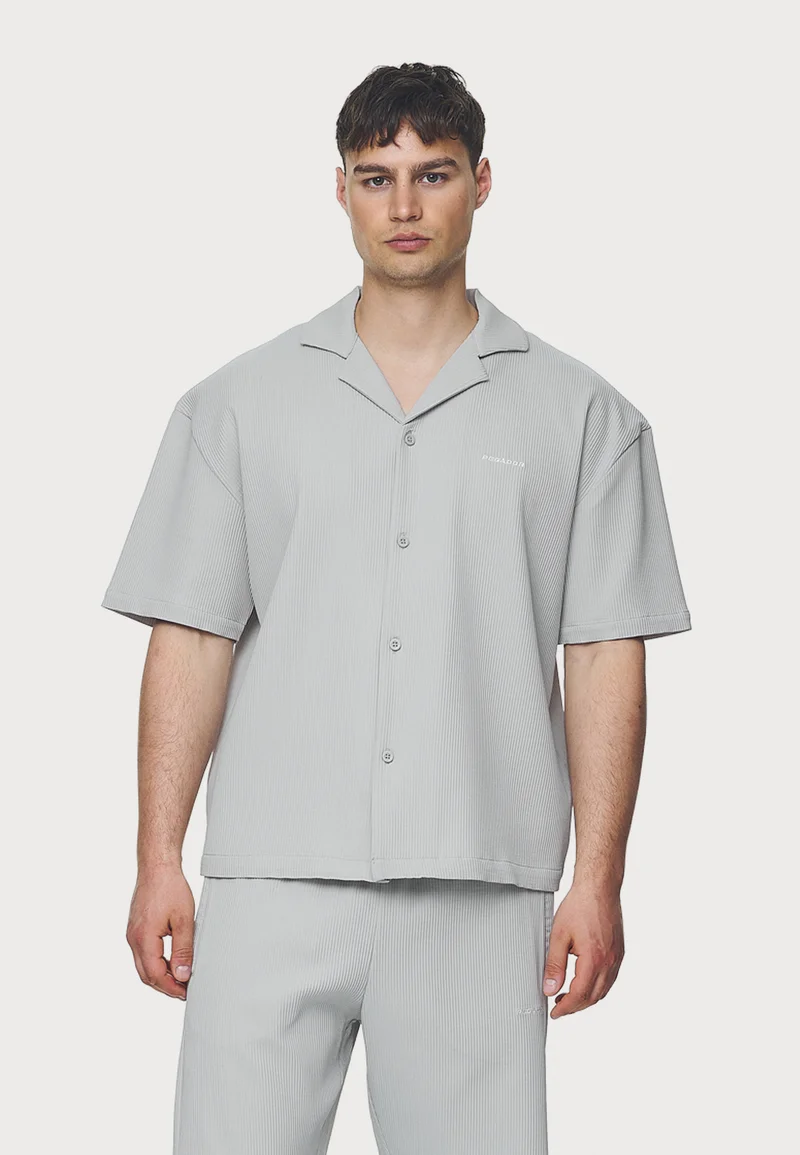 luxury lifestyle brand Pegador TROY PLISSEE SUMMER SHIRT - Shirt pearl grey Streetwear Clothing Shirts & Blouses Blouses