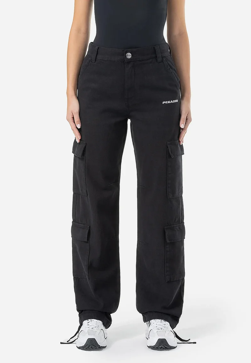 hot sale Online Pegador LIA WIDE - Cargo trousers black Clothing Trousers Cargo Trousers