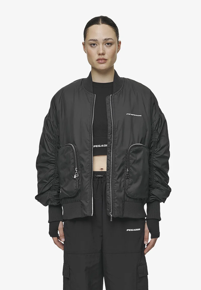USA factory outlet Pegador SHILA - Bomber Jacket black Streetwear Sale Streetwear Clothing Socks Bomber Jackets