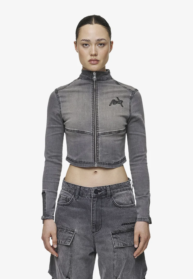 Superior Quality Pegador ELLY - Denim jacket washed deep grey Streetwear Clothing Jackets, Gilets & Blazers Bomber Jackets
