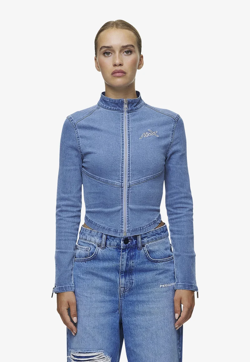 sale retailer Pegador ELLY - Denim jacket washed blue Streetwear Clothing Jackets, Gilets & Blazers Bomber Jackets