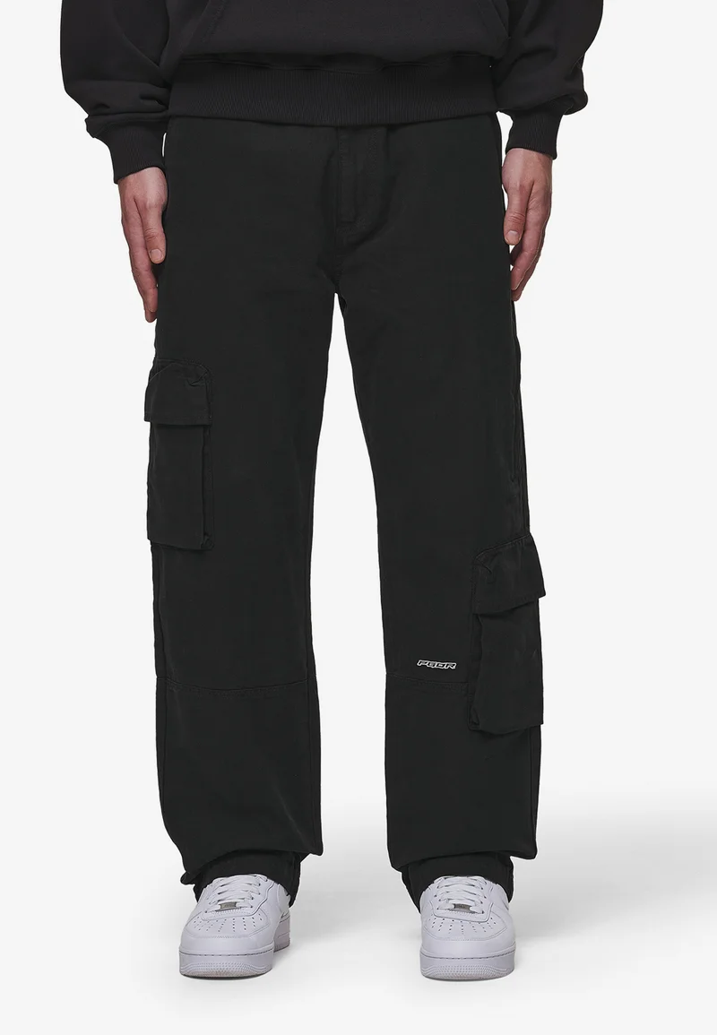 gorgeous Pegador MACOMB - Cargo trousers washed black Streetwear Sale Streetwear Clothing Swimwear Cargo Trousers