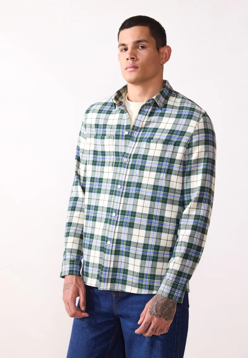 Wholesale Pier One FLANNEL SHIRT - Shirt light yellow/dark green/blue Clothing Sale Shirts Business Shirts