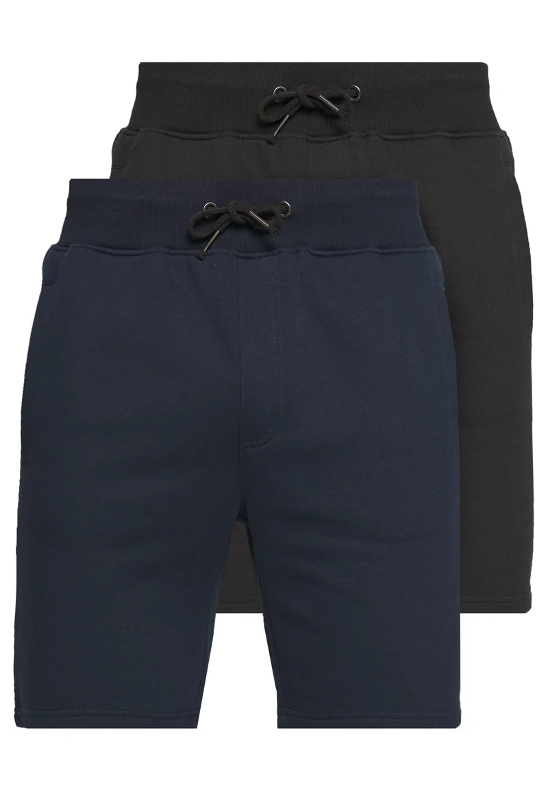 complete in specifications Pier One 2 PACK - Shorts dark blue/black Clothing Casual Shorts