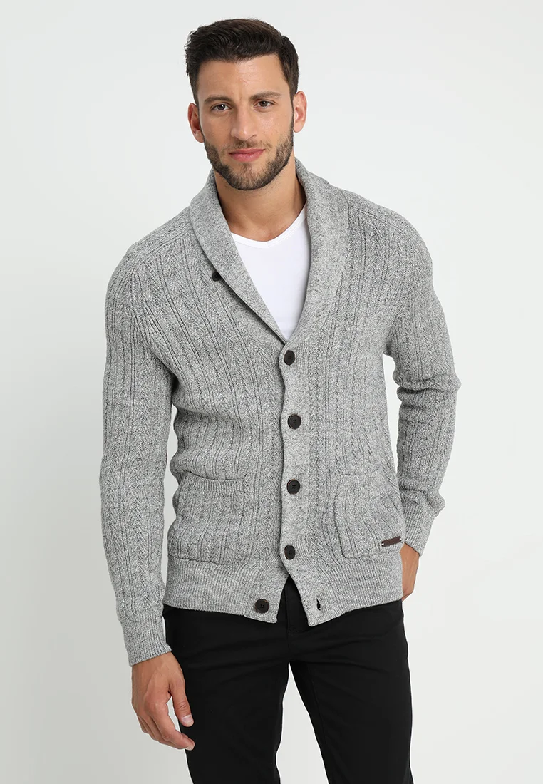low price Pier One Cardigan - mottled dark grey Clothing Knitwear Cardigans